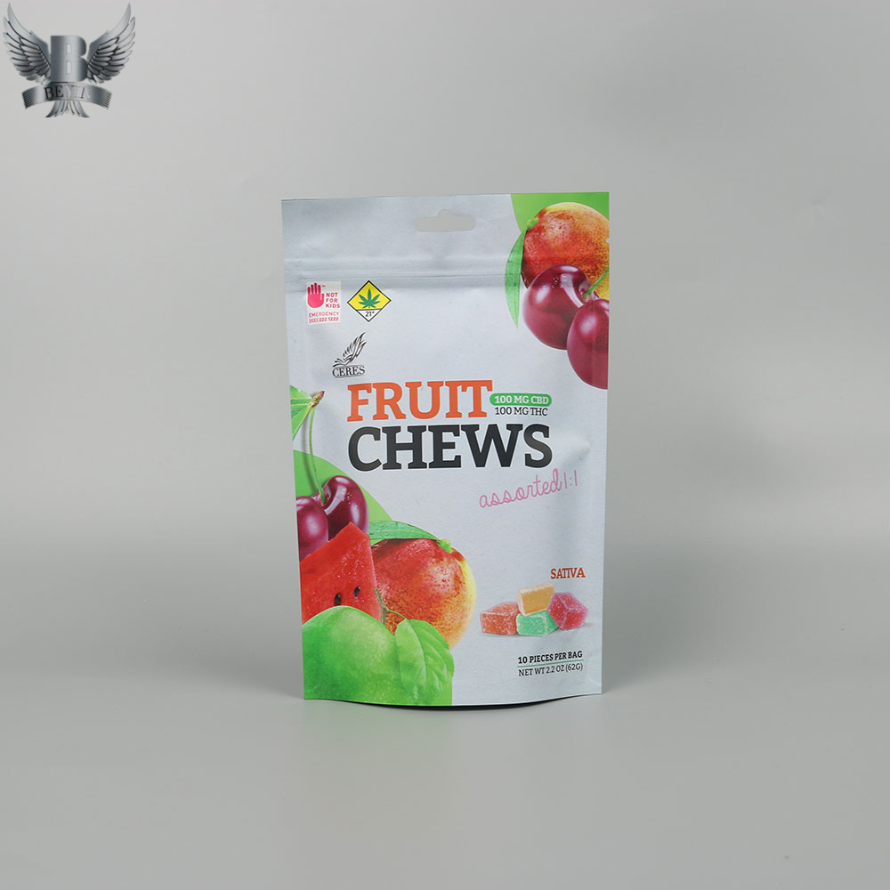 Custom foiled edible packaging stand up pouches barrier bags