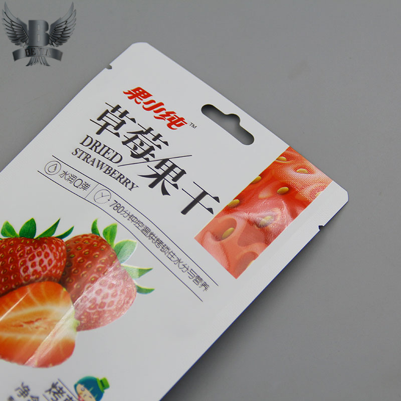 Flat bags custom dried fruit packaging dried strawberry packaging